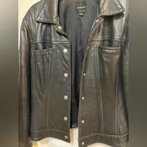 black leather jacket